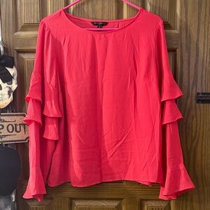 Banana Republic Bright Pink Layered Sleeve Blouse